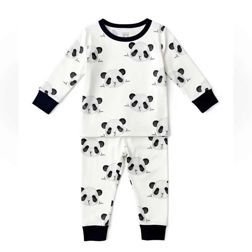 Bamboo Organic Adorable Brown and White Kids Pajamas Panda